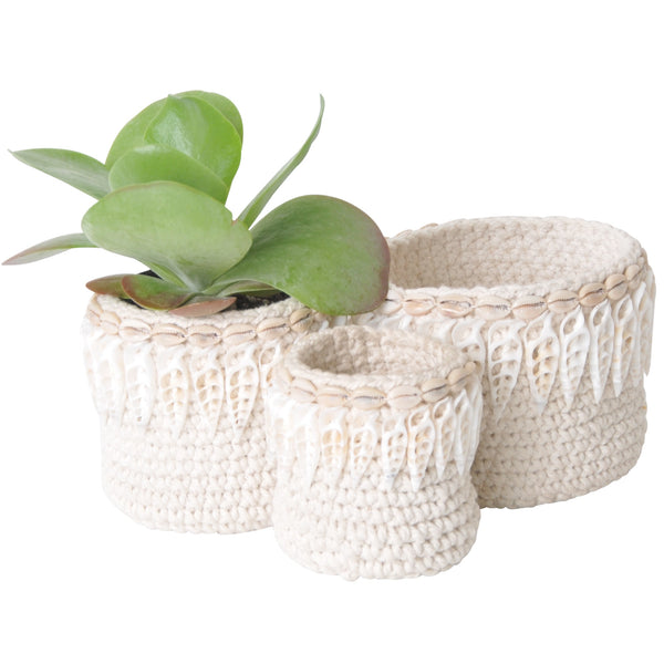 Oahu Crochet Shell Pot