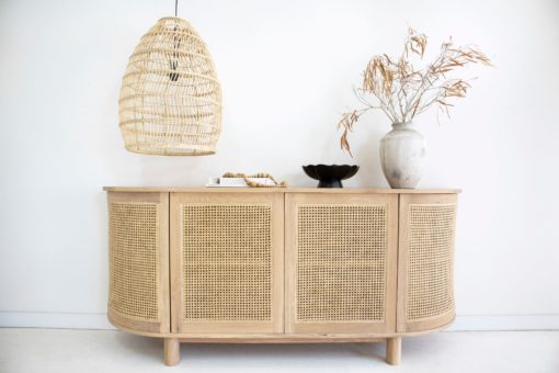 Curved deals sideboard cabinet