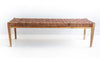 leather strap bench seat furniture teak