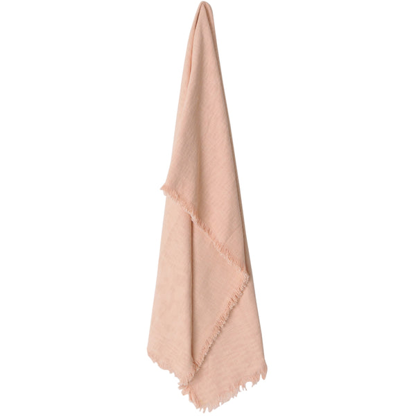 large cotton fringed throw blanket peach blush