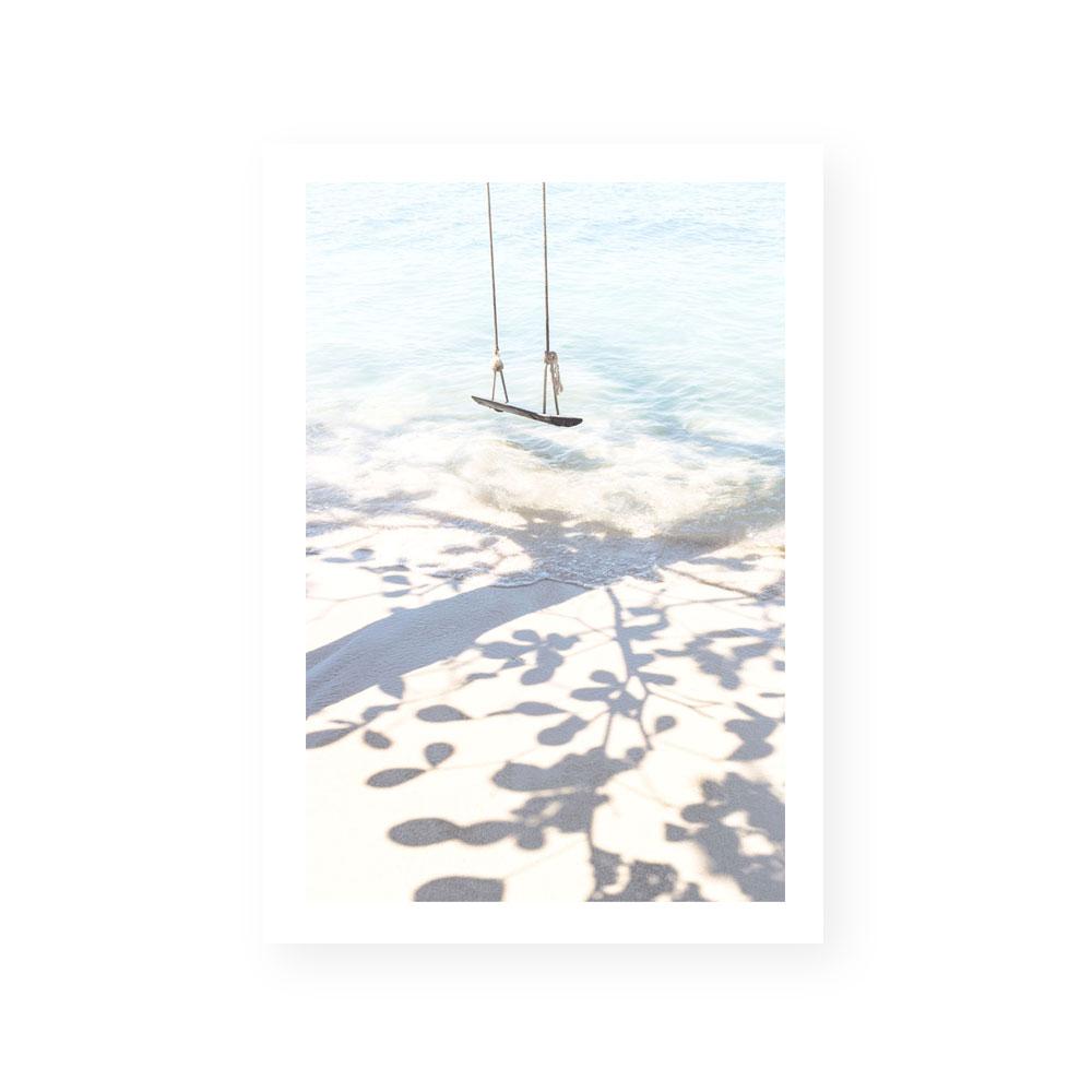 coastal swing beach framed art print canvas wall art