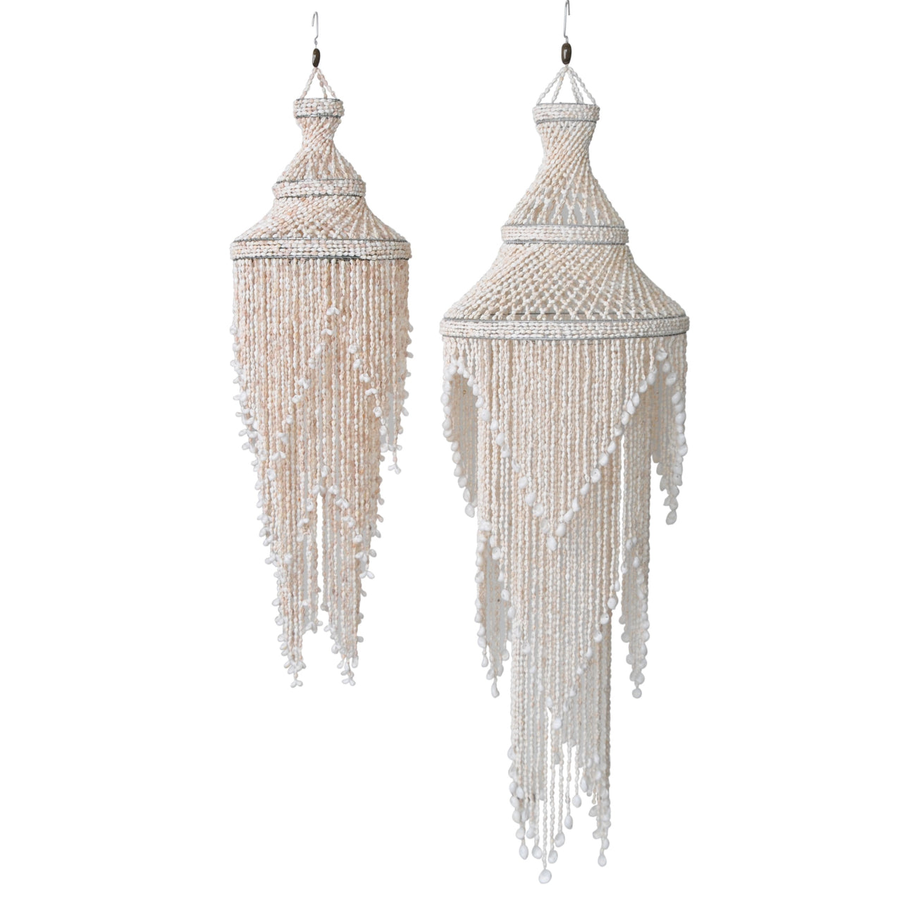 shell decoration chandelier windchime hanging hanger white natural coastal