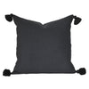 black tassel tassles pom pom solid plain cushion monochrome bohemian