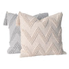 textured chevron zig zag light grey natural cushion pillow tassel patterned