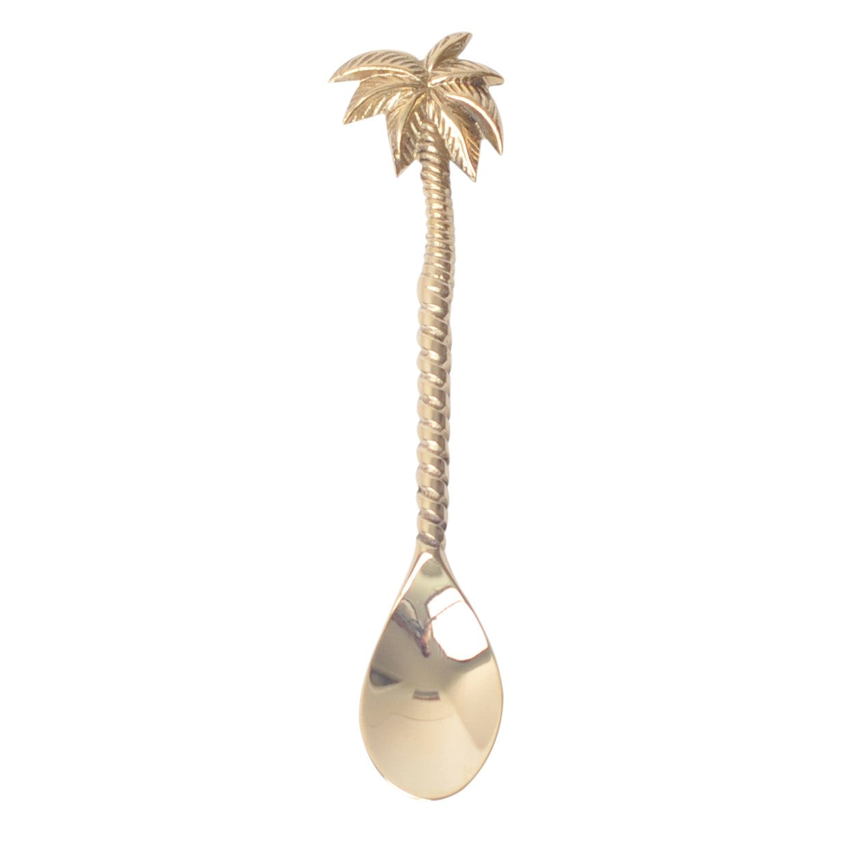 gold brass palm teaspoon