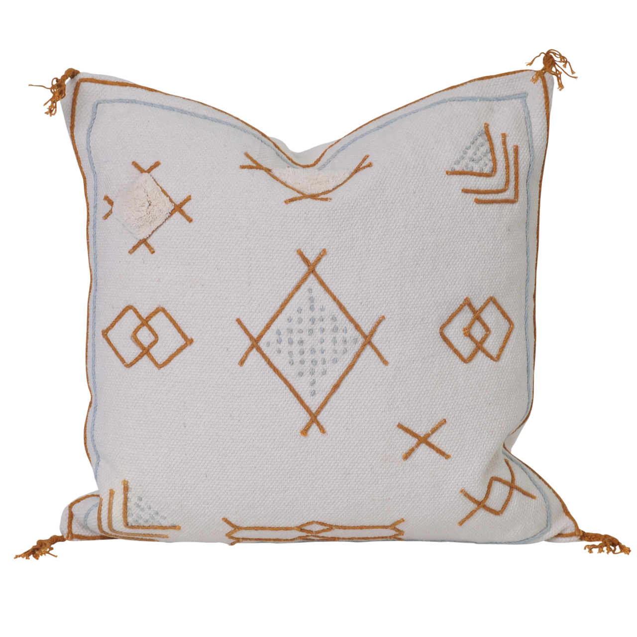 natural mustard embroidered cushion pillow boho bohemian coastal cactus silk