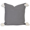 charcoal dark grey tassel tassle pom pom cushion pillow plain solid