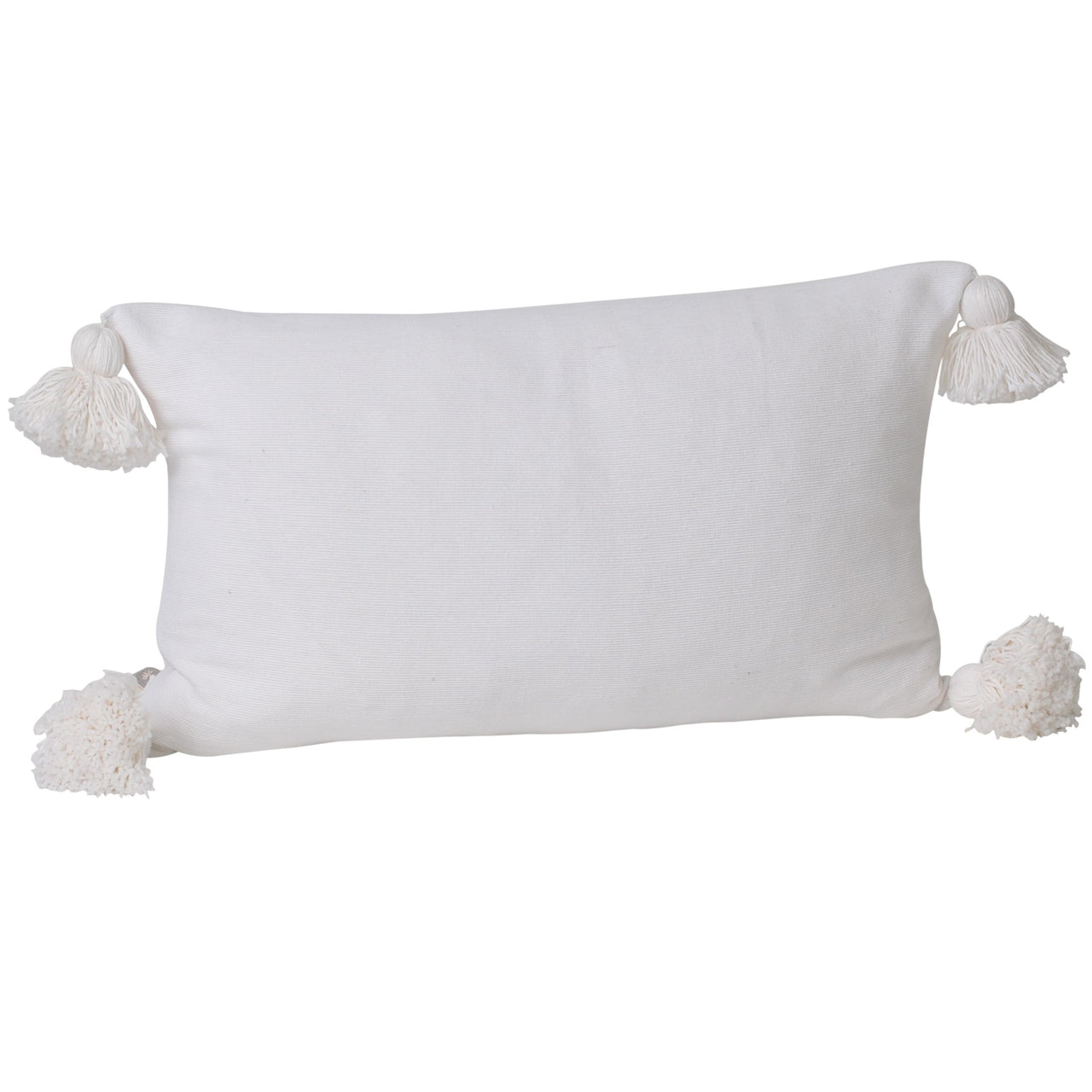 Soho Tassel Lumbar Cushion- White