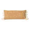 boho cactus silk lumbar cushion pillow embroidered mustard tassels