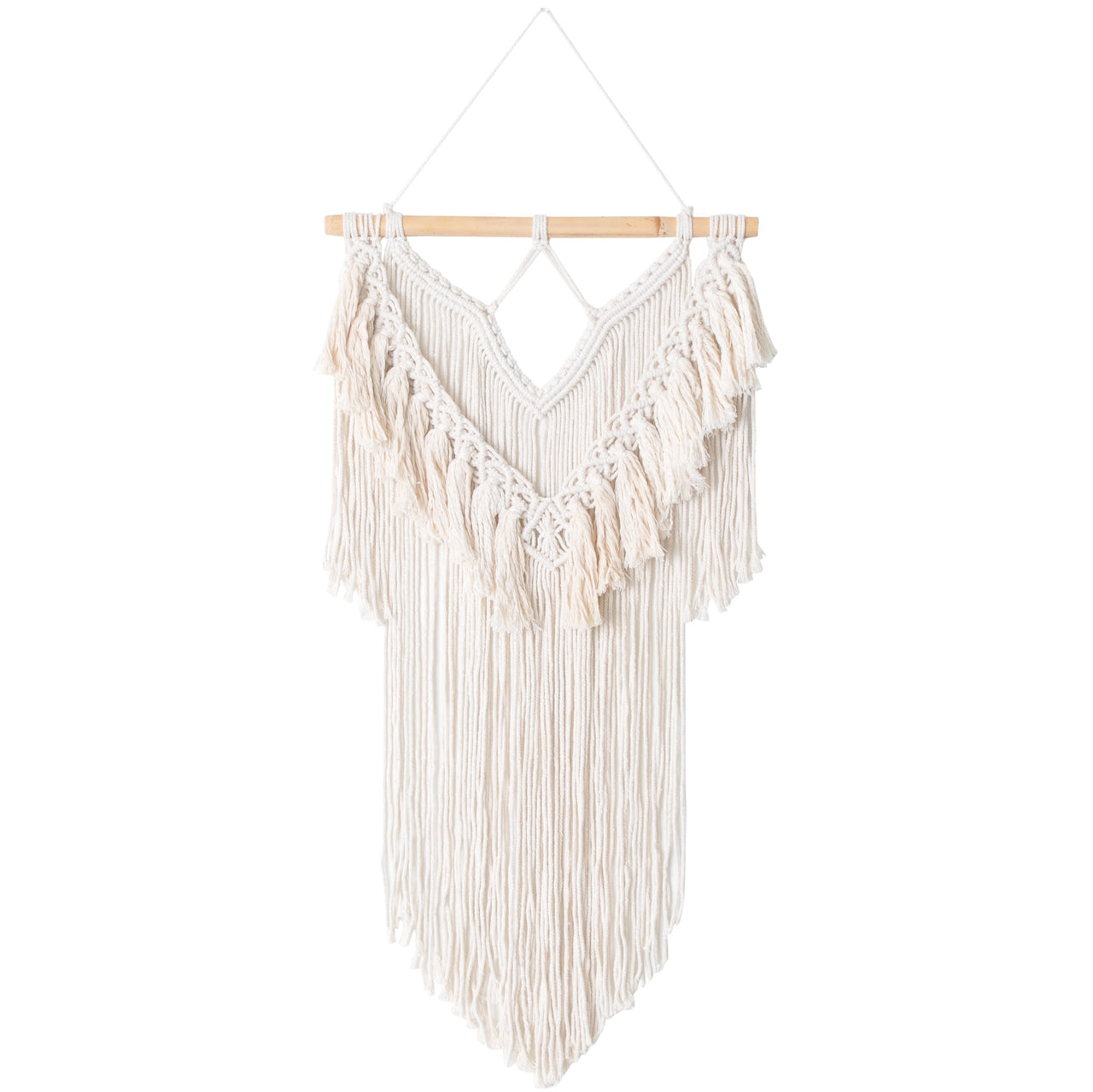 macrame wall hanging natural tassels