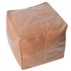 Axel Leather Ottoman- Tan