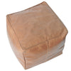 Axel Leather Ottoman- Tan