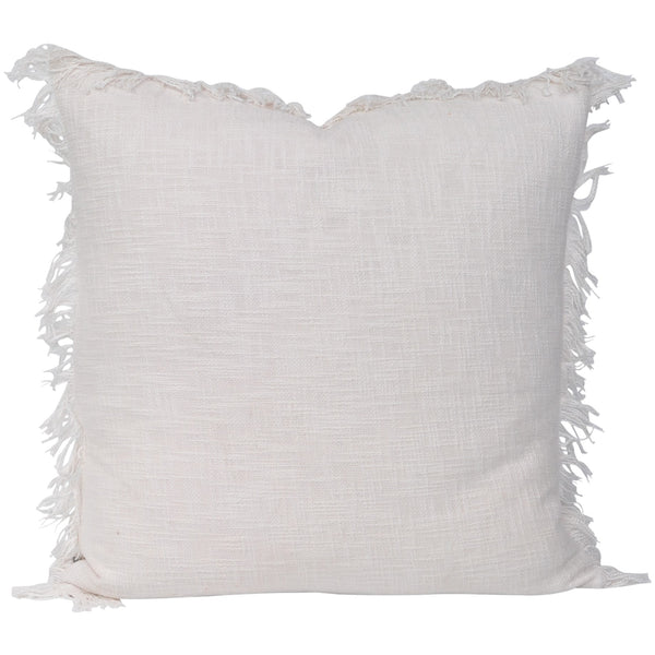 white euro pillow cotton large fringing ivory feather insert