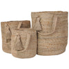 jute baskets with tassel and loop handle small medium large