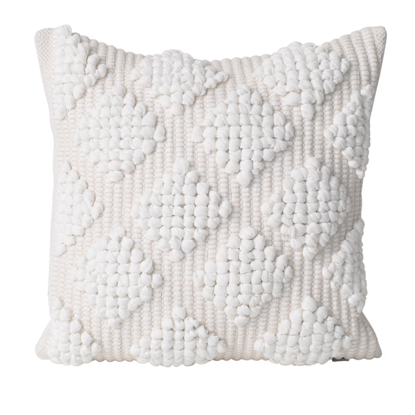 white boho bohemian knotted neutral natural textured coastal cushion pillow