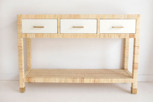 rattan cane console with drawers buffet sideboard coastal