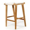 Leather Strap Stool- White