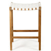 Leather Strap Stool- White