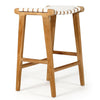 Leather Strap Stool- White