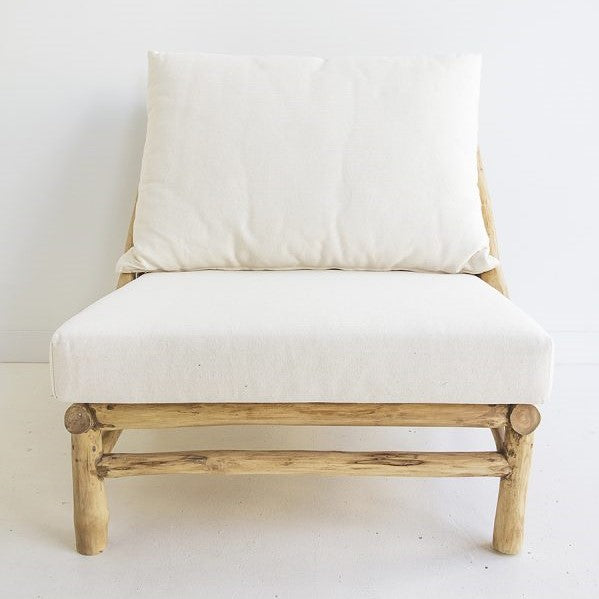 teak wood wooden seat sofa one seat setting