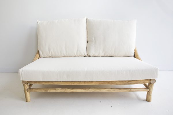 teak wooden wood sofa two seat setting