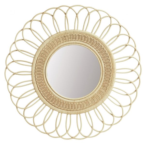 rattan flower cane mirror wall decor decoration round circle